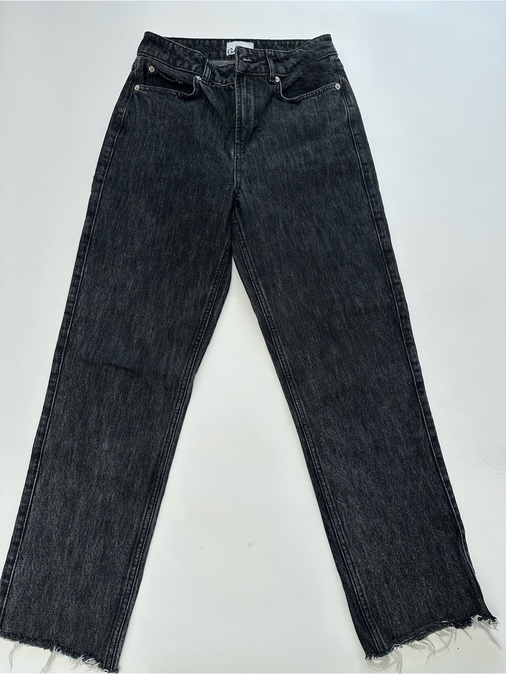 Ganni Straight Leg Jeans - Charcoal Dark‎ Wash Size 26